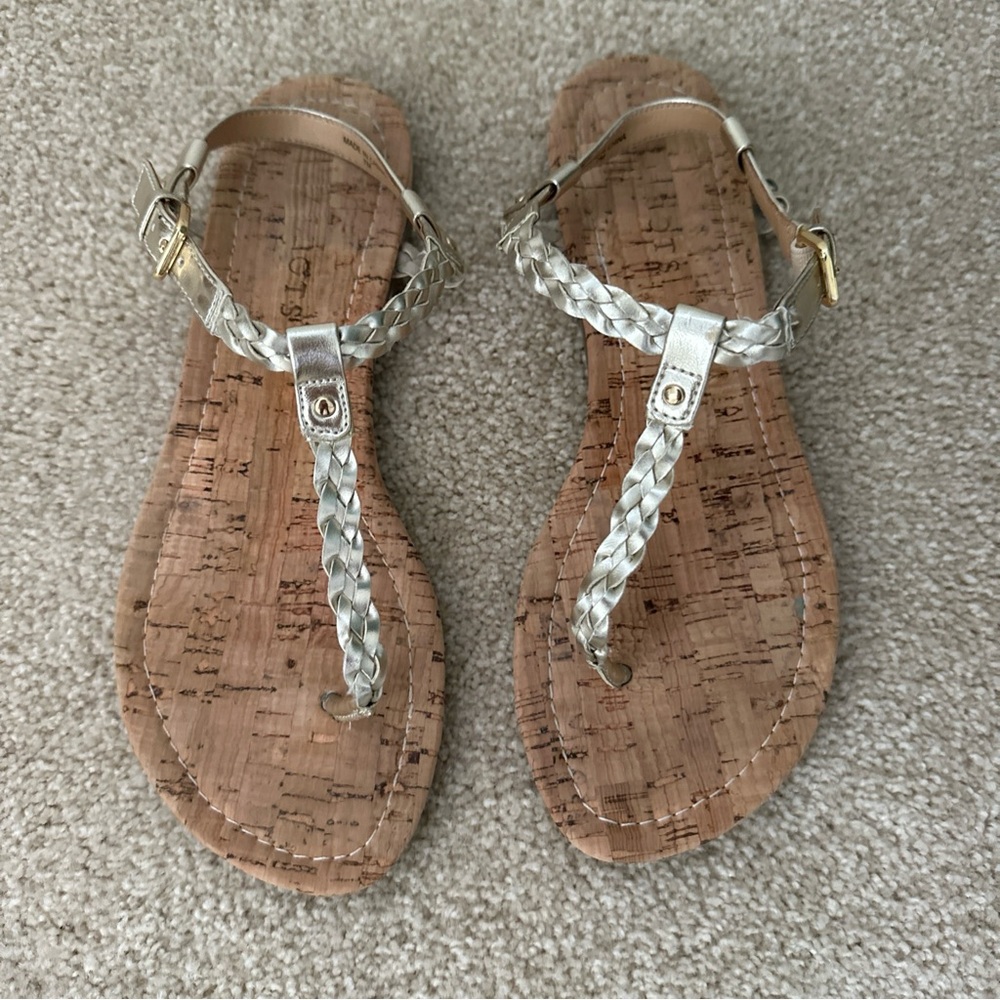 Talbots Metallic gold Braided Sandals